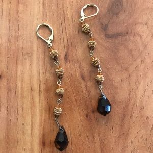Gold and brown earrings